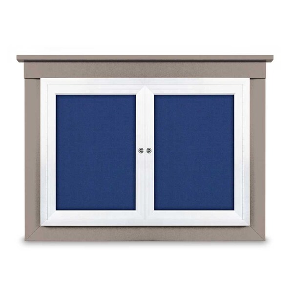 36"x36" 1-Door Enclosed Letterboard, Burgundy Vinyl/Lt Oak